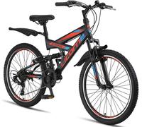 Licorne Bike Strong V Premium VTT,Pouce:24;Couleur:Noir/Bleu/Orange
