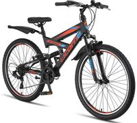 Licorne Bike Strong V Premium VTT,Pouce:26;Couleur:Noir/Bleu/Orange