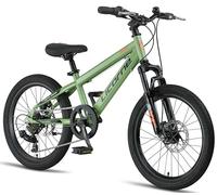 Licorne Bike Thunder Premium VTT de 20, 24, 26, 27,5 et 29 ", pour filles, garçons, hommes et femmes, freins à disque (vert olive, 20")
