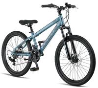 Licorne Bike Thunder Premium VTT de 20, 24, 26, 27,5 et 29 ", pour filles, garçons, hommes et femmes, freins à disque (aigue-marine, 24")