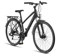 Licorne Bike Vélo de trekking 28’’, avec frein à disque en aluminium, 21 vitesses, VTT, vélo de cross, pour femme, homme, garçon, fille