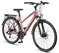 Licorne Bike Vélo de trekking 28’’, avec frein à disque en aluminium, 21 vitesses, VTT, vélo de cross, pour femme, homme, garçon, fille