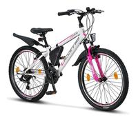 VTT - LICORNE - Modèle Blanc/Rose - 24 pouces - Fourche suspendue - Mixte