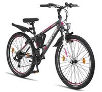 Licorne Bike VTT 26 Pouces Mixte - Vélo Tout-Terrain Confortable et Résistant [26 Anthracite/Rose]