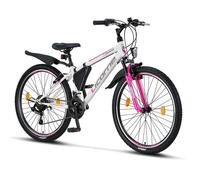 Licorne Bike VTT 26 Pouces - Vélo Tout-Terrain Polyvalent pour Usage Quotidien, (Blanc- Rose 26)