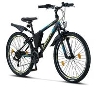 Licorne Bike VTT Haute Performance - Semi-Rigide, 21 Vitesses, Freins Mécaniques,(Noir/Bleu/Vert Citron 26)