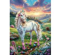 Licorne Blanche dans la Prairie Fleurie 1000 Pieces Casse-tête Personne Âgée en Carton Épais Haute Densité Facile Débutant Thérapie Occupationnelle Anti-Stress Petit Prix 1000 PCS