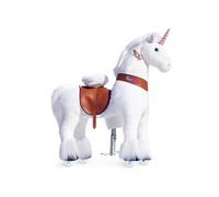 PonyCycle Classique Modèle U Monter sur la Licorne Animal Qui Marche Peluche Licorne d'équitation sur Roues (avec Frein et Son/Hauteur 108 cm/Taille 5 pour Âge 7+) Licorne Blanc Ux504