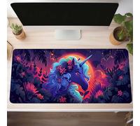 Licorne Bleu Tapis de Souris de Jeu, 100 x 50cm XXL Tapis Souris Gaming Grand, Antidérapant Étanche, iExtended Long Clavier Mouse Pad XXL, Accessoire Bureau, pour Gamer, Ordinateur, PC PjY8845 8-N