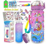 Licorne Bricolage Gourde Fille DIY Gourde Isotherme Bouteille Kit de Loisir Créatif Enfant Jeux Créatif Fille 6 7 8 9 10 Ans