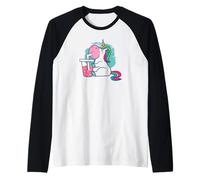 Licorne Bubble Tea Cute Fantasy Art Manche Raglan
