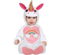 Licorne Carnaval Capuche Jumpsuit Ailes Arc-en-ciel Pastel Étoiles Magique Fantastique Monde des Rêves Costume Enfants Tenue Une Pièce Contes de Fées Cérémonie, Taille : 74/80 Couleur : Blanc