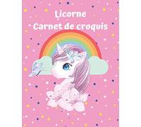 Licorne Carnet de Croquis: Pour Les Filles Fond Noir Sur le Dos Pour le Dessin