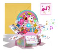 Licorne Carte d'anniversaire 3D Pop-Up avec Musique et Lumière pour Femmes
