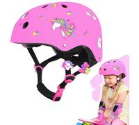 Licorne Casque de vélo pour Enfant Casque Enfant Ajustable Casque Réglable pour Filles Casque de Patineur Respirant Casque Légers pour Skateboard Trottinette Scooter