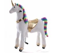 Licorne Cheval d’équitation à Roues - Grand - 5 à 9 ans - Jouet à Bascule - Arc-en-ciel