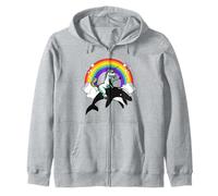 Licorne chevauchant Orque Baleine Arc-en-Ciel drôle Licorne Sweat à Capuche