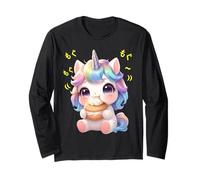 Licorne Chibi Kawaii Munching Happily Manche Longue