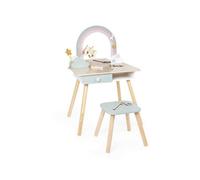 Janod - Coiffeuse Enfant Fille - Thème Licorne - Jeu d'imitation - Coiffeuse avec Miroir et Tabouret Jouet - 10 Accessoires - Dim 56,6 x 42,5 x 86,25 cm - Dès 3 Ans - J06464