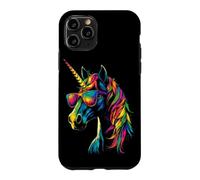 Licorne Coloré Arc-en-Ciel Cavalière Chevaux Équitation Coque pour iPhone 11 Pro