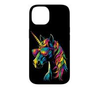 Licorne Coloré Arc-en-Ciel Cavalière Chevaux Équitation Coque pour iPhone 14