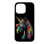 Licorne Coloré Arc-en-Ciel Cavalière Chevaux Équitation Coque pour iPhone 14 Pro Max