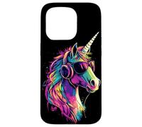 Licorne Coloré Arc-en-ciel Cavalière Chevaux Équitation Coque pour iPhone 15 Pro
