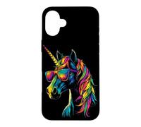 Licorne Coloré Arc-en-Ciel Cavalière Chevaux Équitation Coque pour iPhone 16 Plus