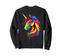 Licorne Coloré Arc-en-Ciel Cavalière Chevaux Équitation Sweatshirt