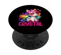 Licorne colorée en Cristal pour Femmes et Filles PopSockets PopGrip Adhésif