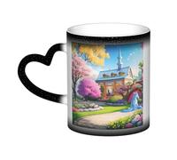 Licorne conte de fées hommes et femmes cadeau amusant tasse magique morphing tasses à café 325 ml céramique thermique queue de cou tasses à café