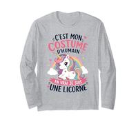 Licorne Costume d'Humain en Vrai Je suis Une Licorne Manche Longue