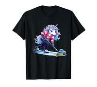Licorne Curling Player Cute Fantasy Sports Art T-Shirt
