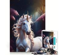 Licorne dans la forêt Fantastique Puzzle de 1000 pièces Activité ludique et stimulante pour renforcer Les Liens familiaux Emboîtement Parfait sans espaces (50x75cm)