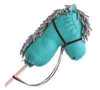 Licorne de bois jouet cheval de loisir fait main en lin avec crinière bleu