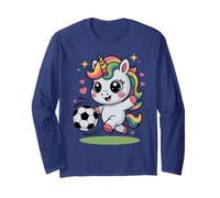 Licorne de Football Amusante Just Girl Who Loves Play Mom Coach Kids Manche Longue