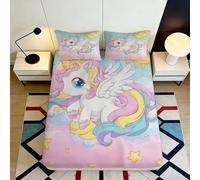 Licorne de rêve 3D imprimé Drap Housse Microfiber Poche Profonde Antidérapant Licorne Protège-Matelas Chambre Adultes Jeunes 90x200x25cm