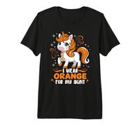 Licorne de Sensibilisation à la sclérose en plaques Que Je Porte en Orange pour Soutenir ma Tante T-Shirt Haut de Gamme