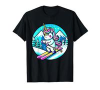 Licorne de Ski Arc-en-Ciel Kawaii Ski Mignon Pastel Doux Gothique T-Shirt Graphique avec Valeur