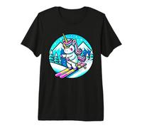 Licorne de Ski Arc-en-Ciel Kawaii Ski Mignon Pastel Doux Gothique T-Shirt Haut de Gamme