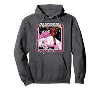 Licorne Deadpool Sweat à Capuche, Unisexe pour Adultes, Chiné Foncé, S
