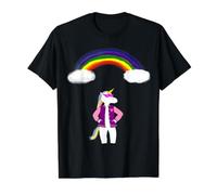 Licorne Debout sous Un Arc-en-Ciel T-Shirt Graphique avec Valeur
