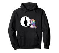 Licorne drôle avec Doigt d'honneur Grincheux du Matin Sweat à Capuche