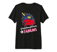 Licorne du Liechtenstein Drapeau du Liechtenstein T-Shirt Haut de Gamme