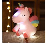Licorne en peluche de 30 cm avec veilleuse LED - Peluche lumineuse en coton PP - Cadeau idéal pour les enfants - Violet