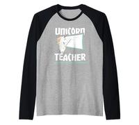Licorne Enseignant Magique Éducation Éducation Mignon Enseignant Manche Raglan