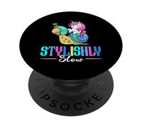 Licorne équitation Escargot Graphique Fantaisie pour garçons Design Mignon PopSockets PopGrip Adhésif