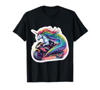 Licorne équitation Rue Moto Course Moto Amant Fille T-Shirt