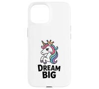 Licorne fantaisiste Dream Big Design Coque pour iPhone 15