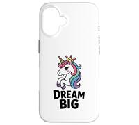 Licorne fantaisiste Dream Big Design Coque pour iPhone 16
